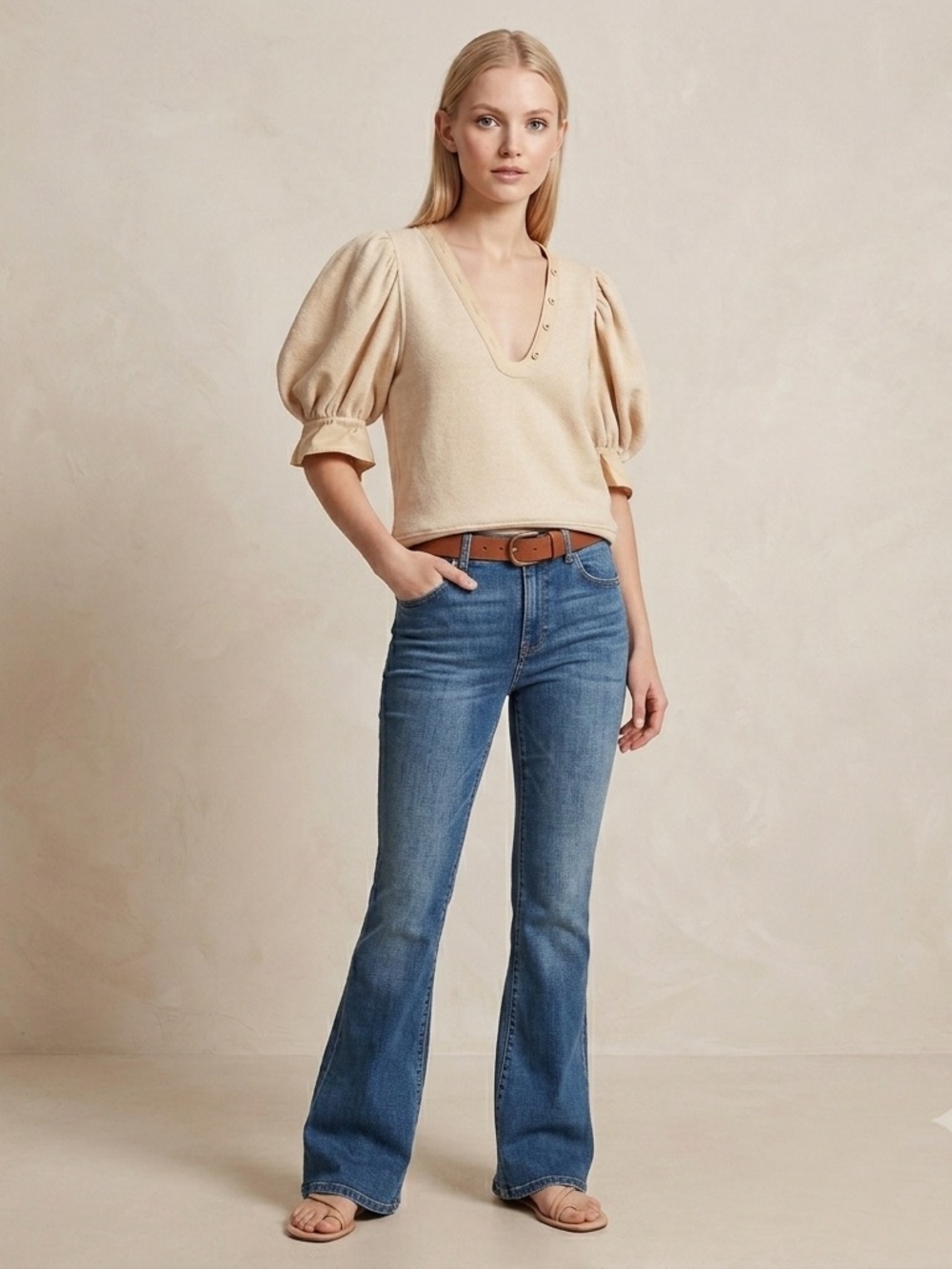 Ulla Johnson Bess Poplin-Trimmed Cotton Top oatmeal - Picture 9 of 9